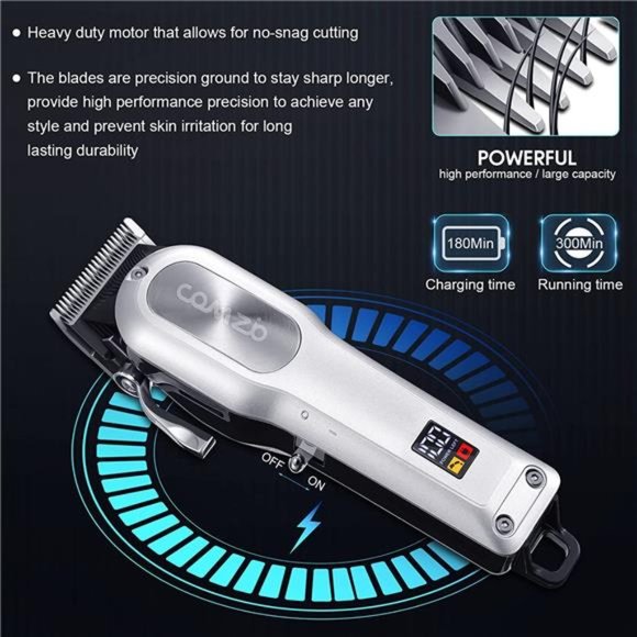 Hair Clippers for Men, Cordless Barber Clippers Professional Hair Cutting Kit - Picture 3 of 6